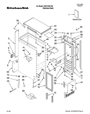 Cabinet liner and door parts