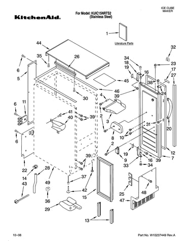 Cabinet liner and door parts