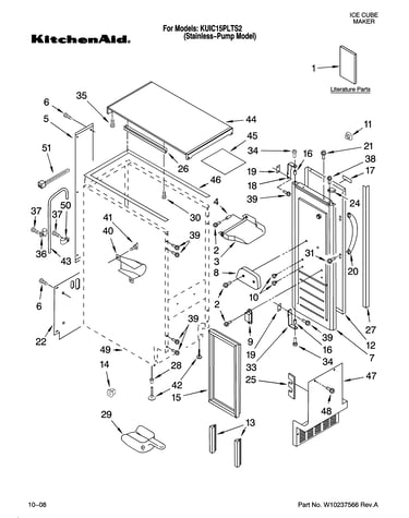 Cabinet liner and door parts