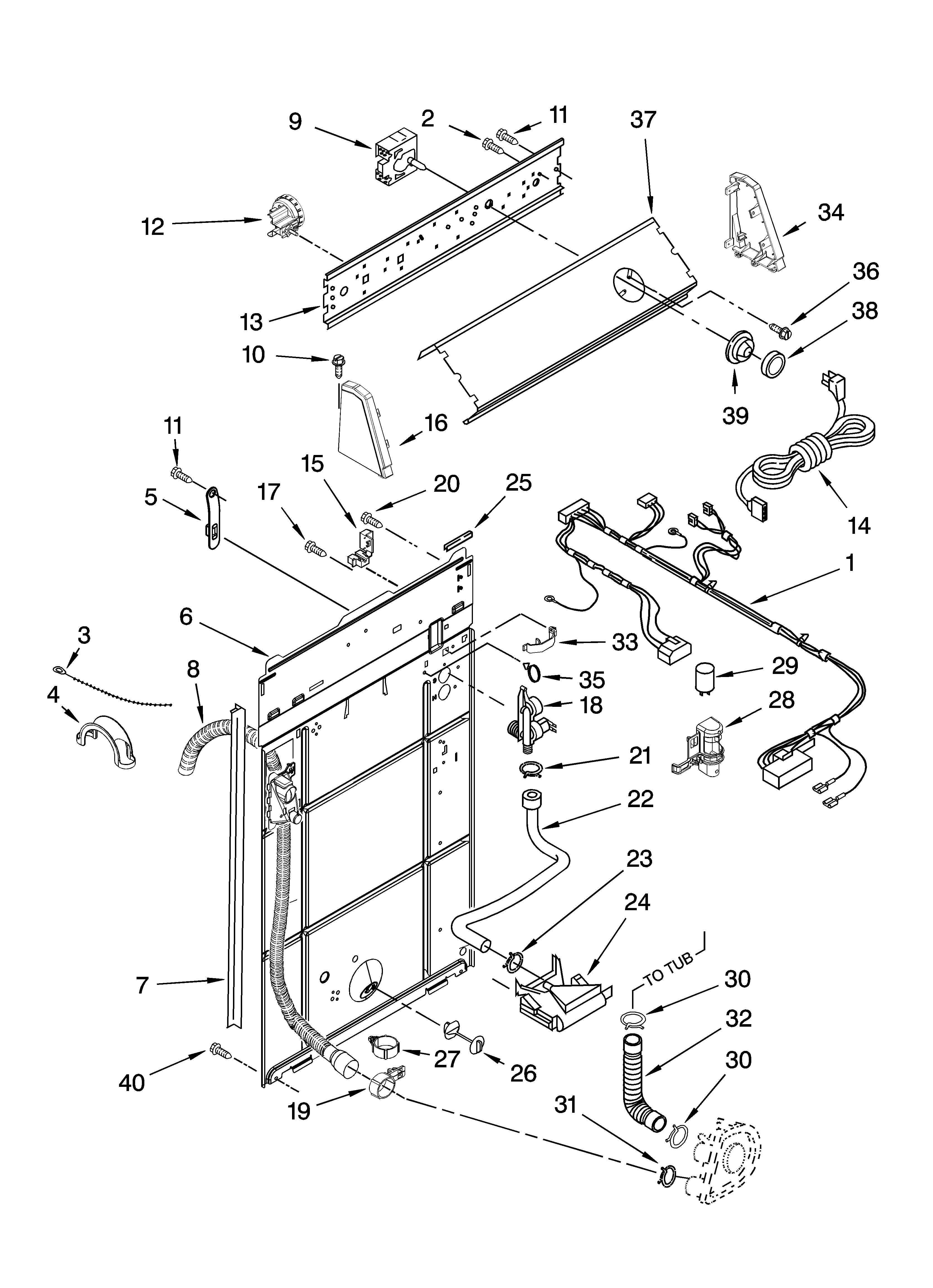 Control and rear panel parts
