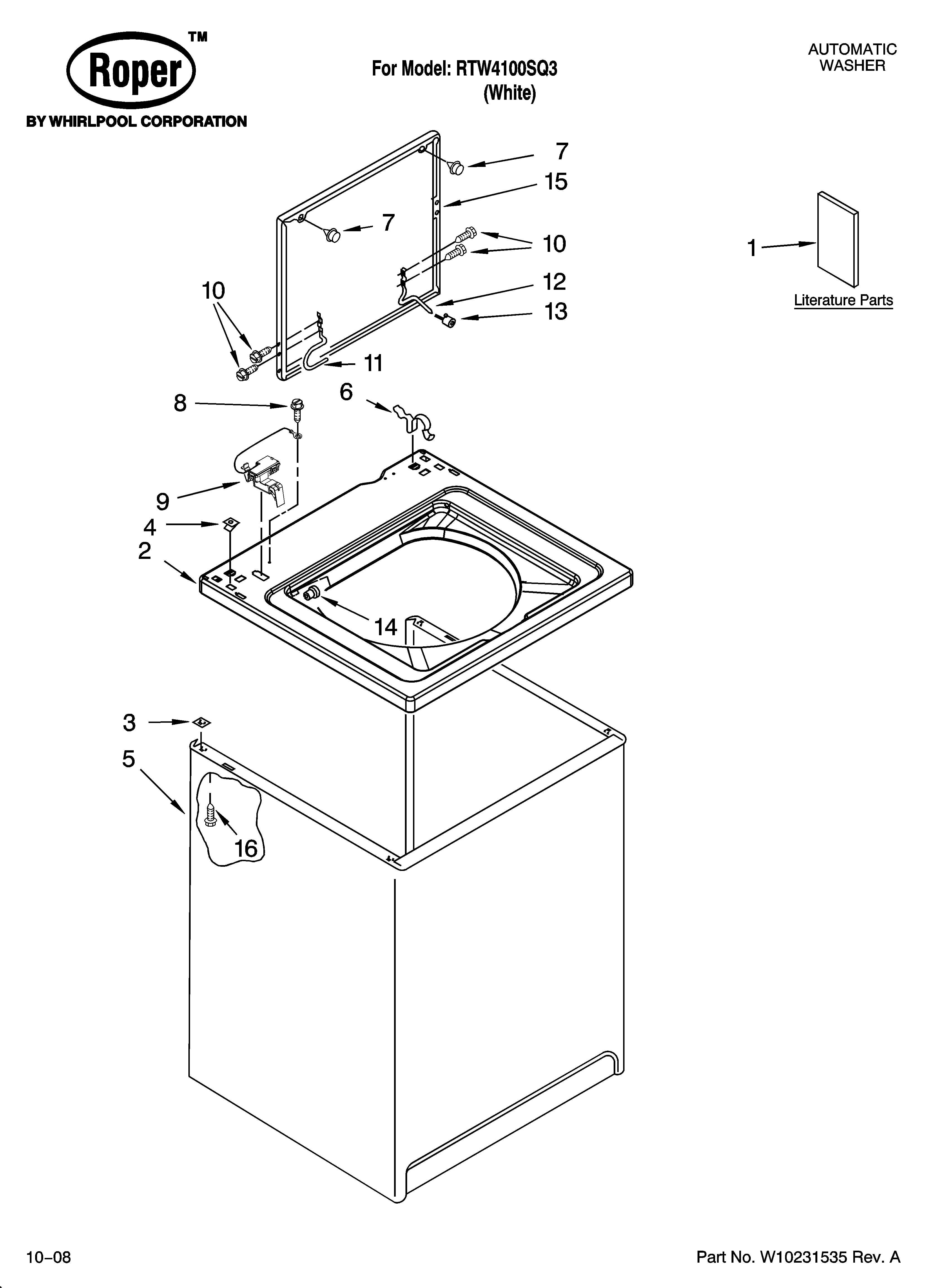 Top and cabinet parts