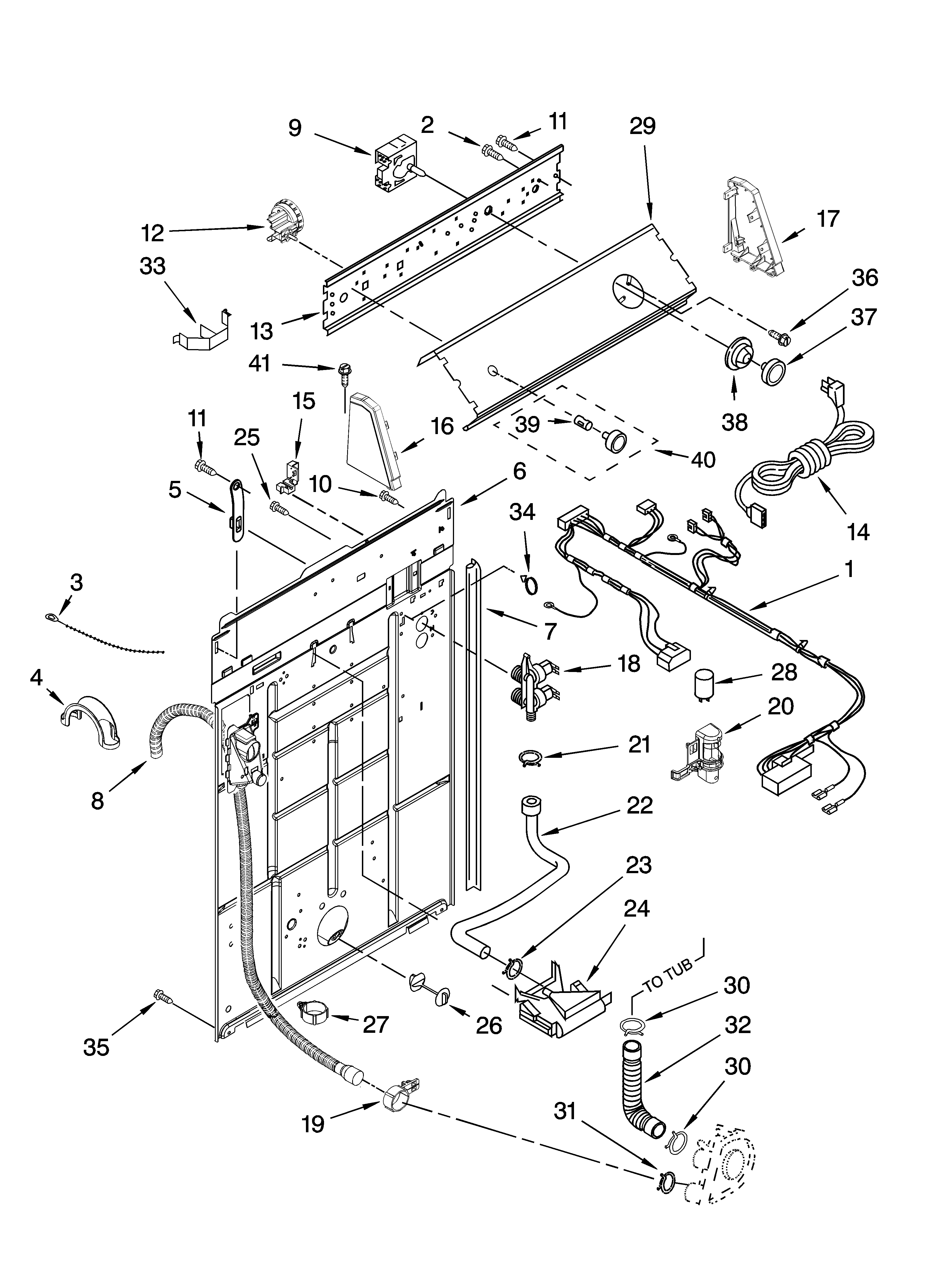 Controls and rear panel parts