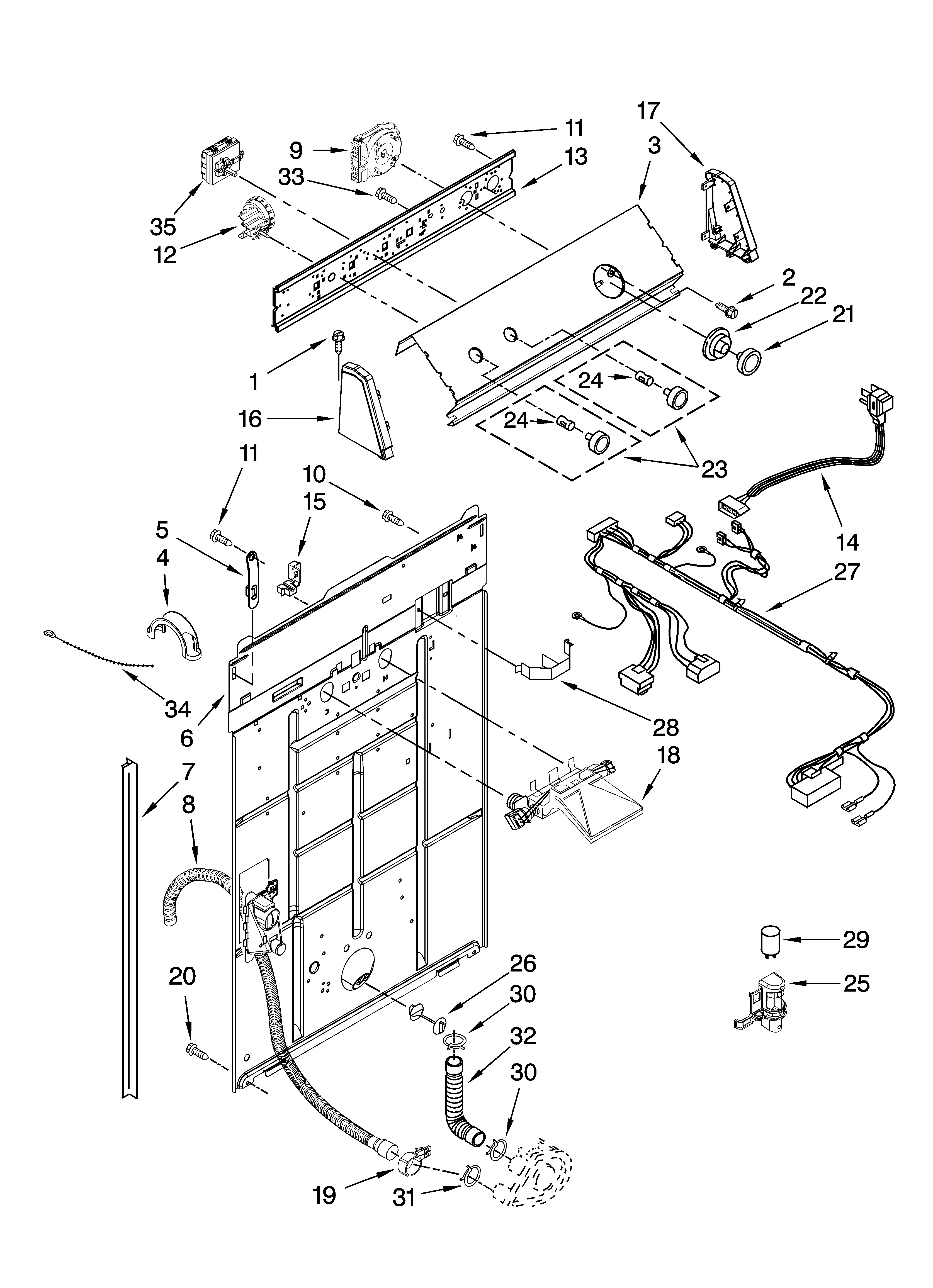 Controls and rear panel parts