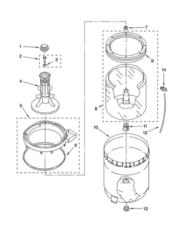 Agitator, basket and tub parts