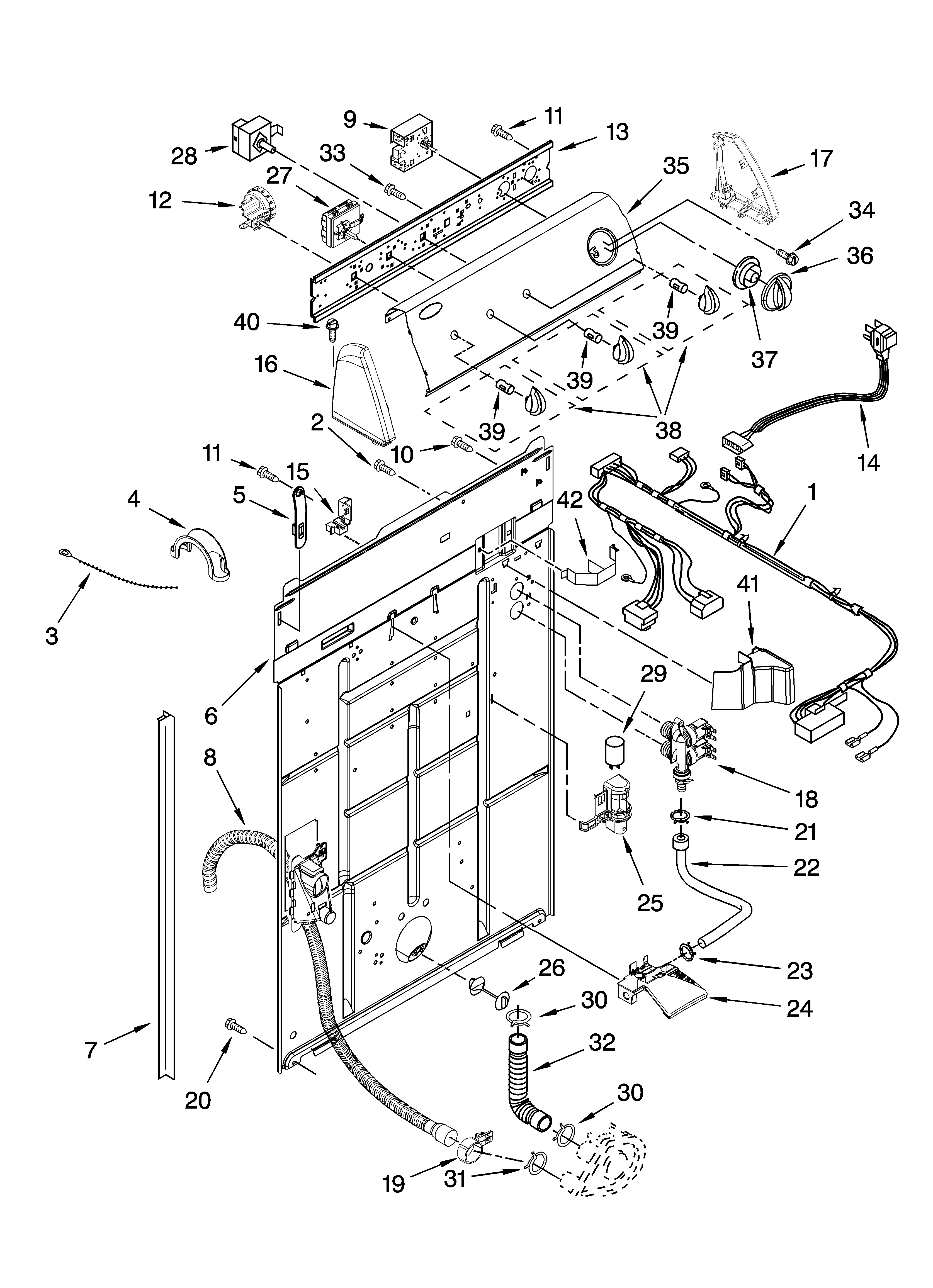 Controls and rear panel parts