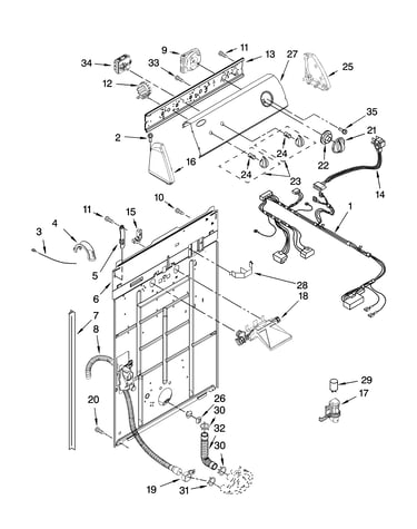 Controls and rear panel parts