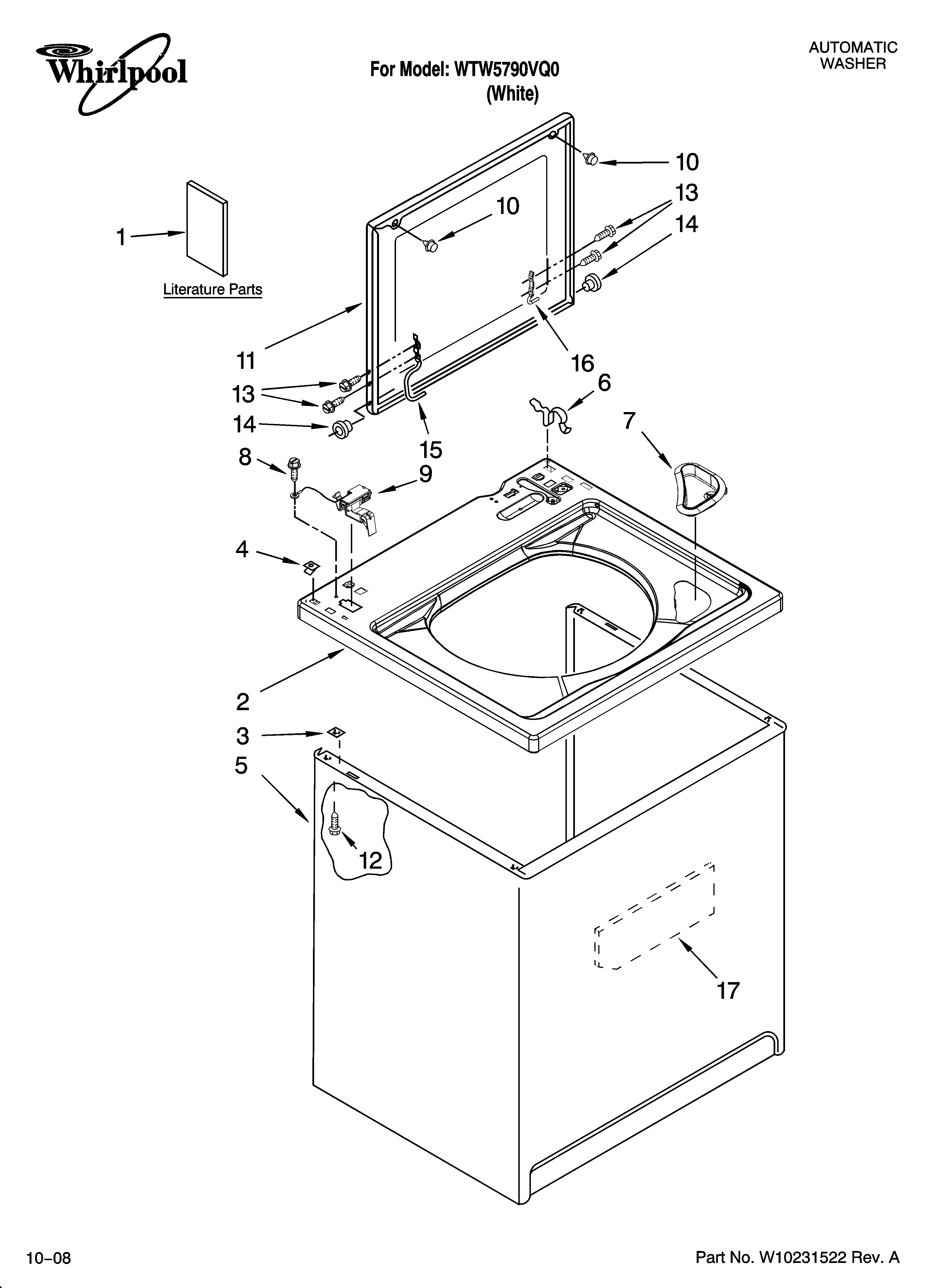 Top and cabinet parts