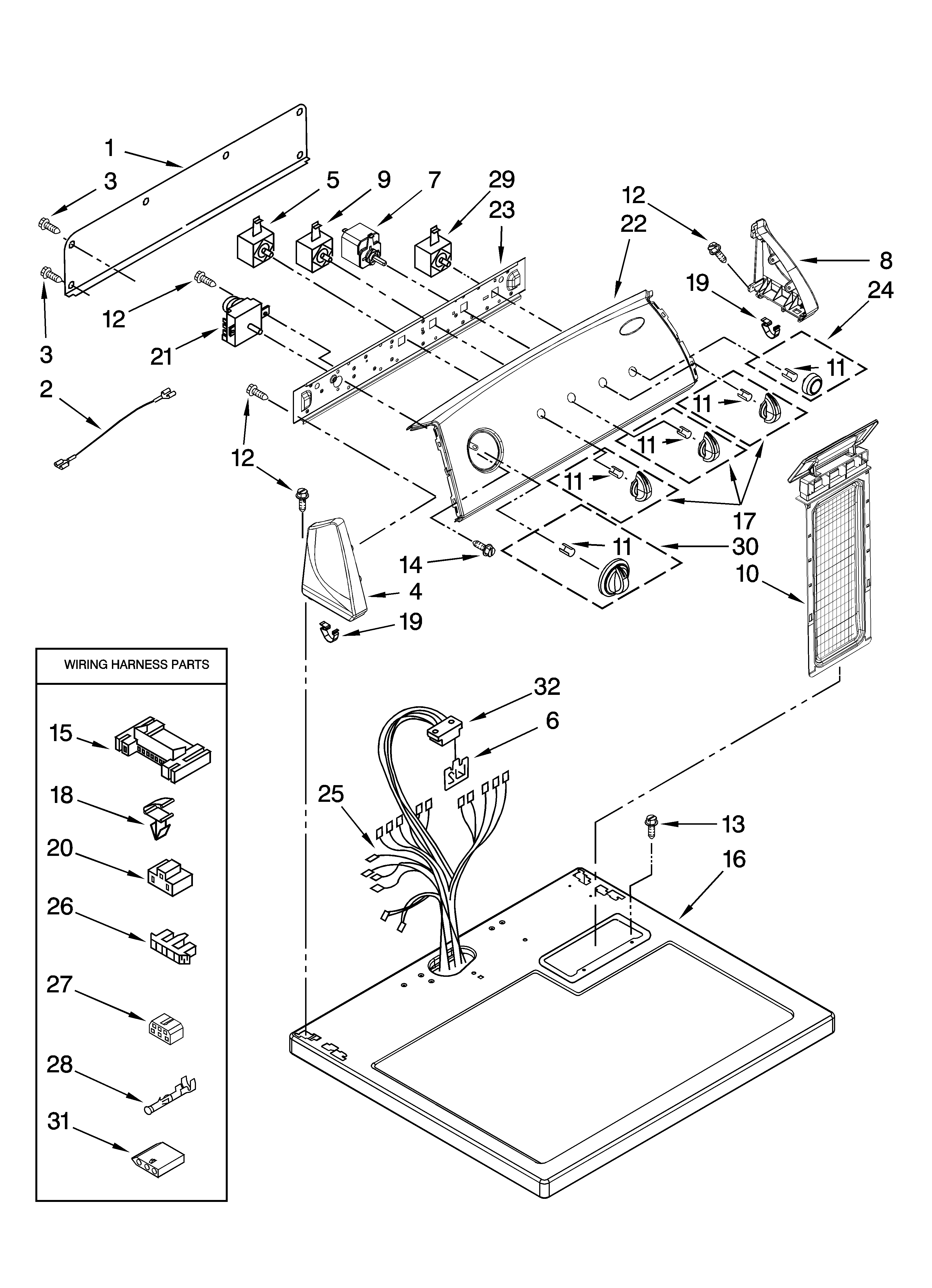 Top and console parts