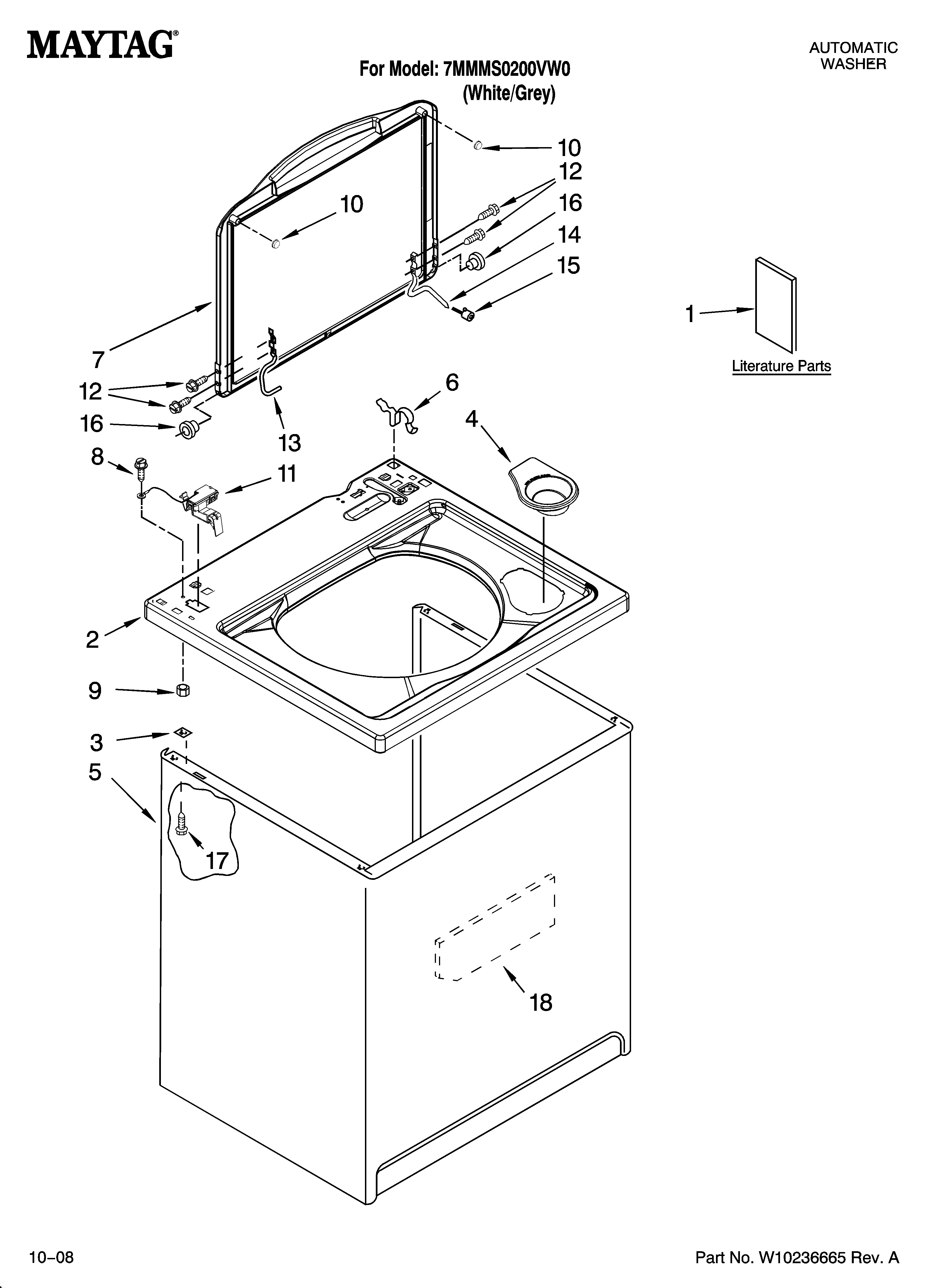 Top and cabinet parts
