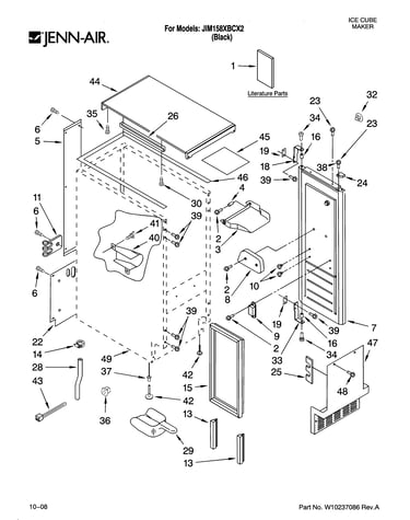Cabinet liner and door parts