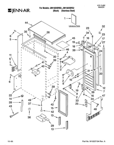 Cabinet liner and door parts