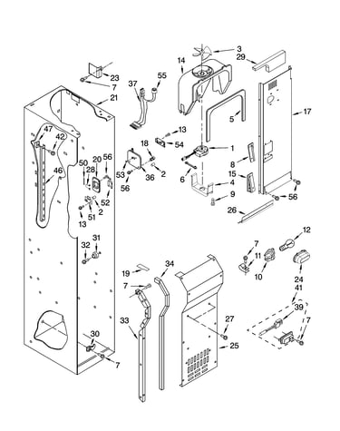 Freezer liner and air flow parts
