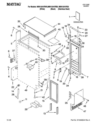 Cabinet liner and door parts
