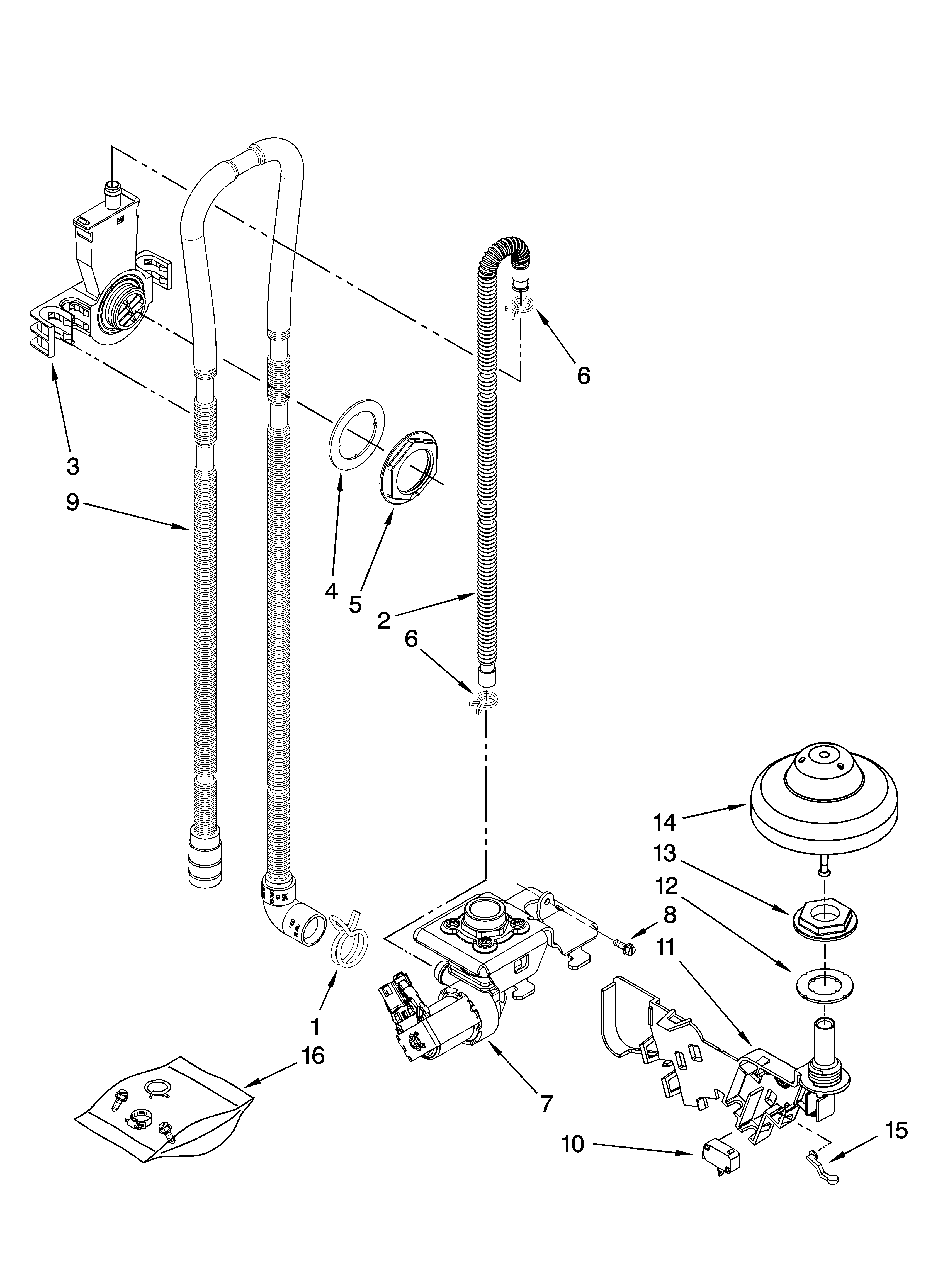 Fill, drain and overfill parts