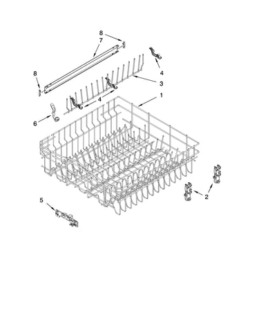 Upper rack and track parts