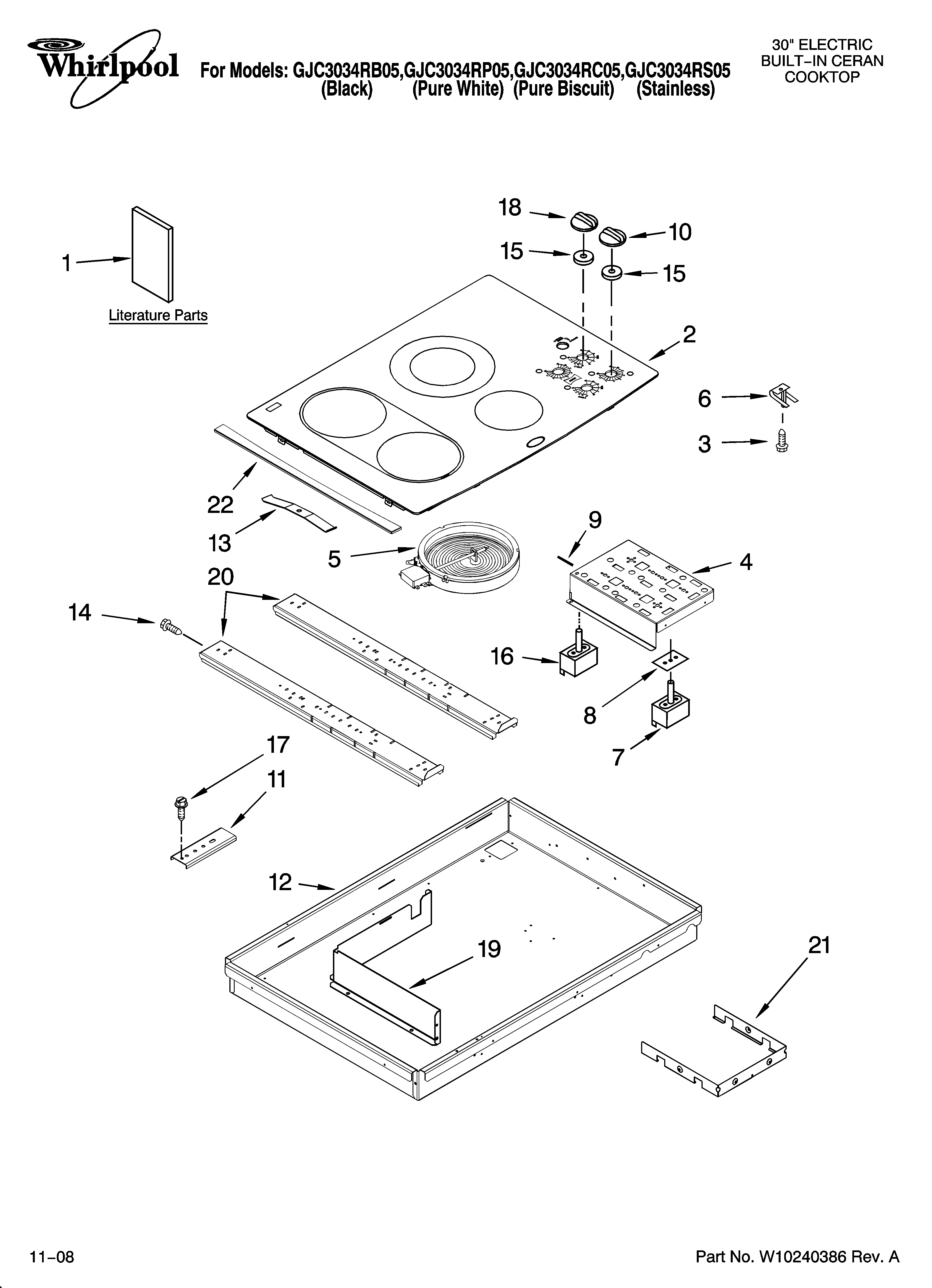 Cooktop parts, optional parts