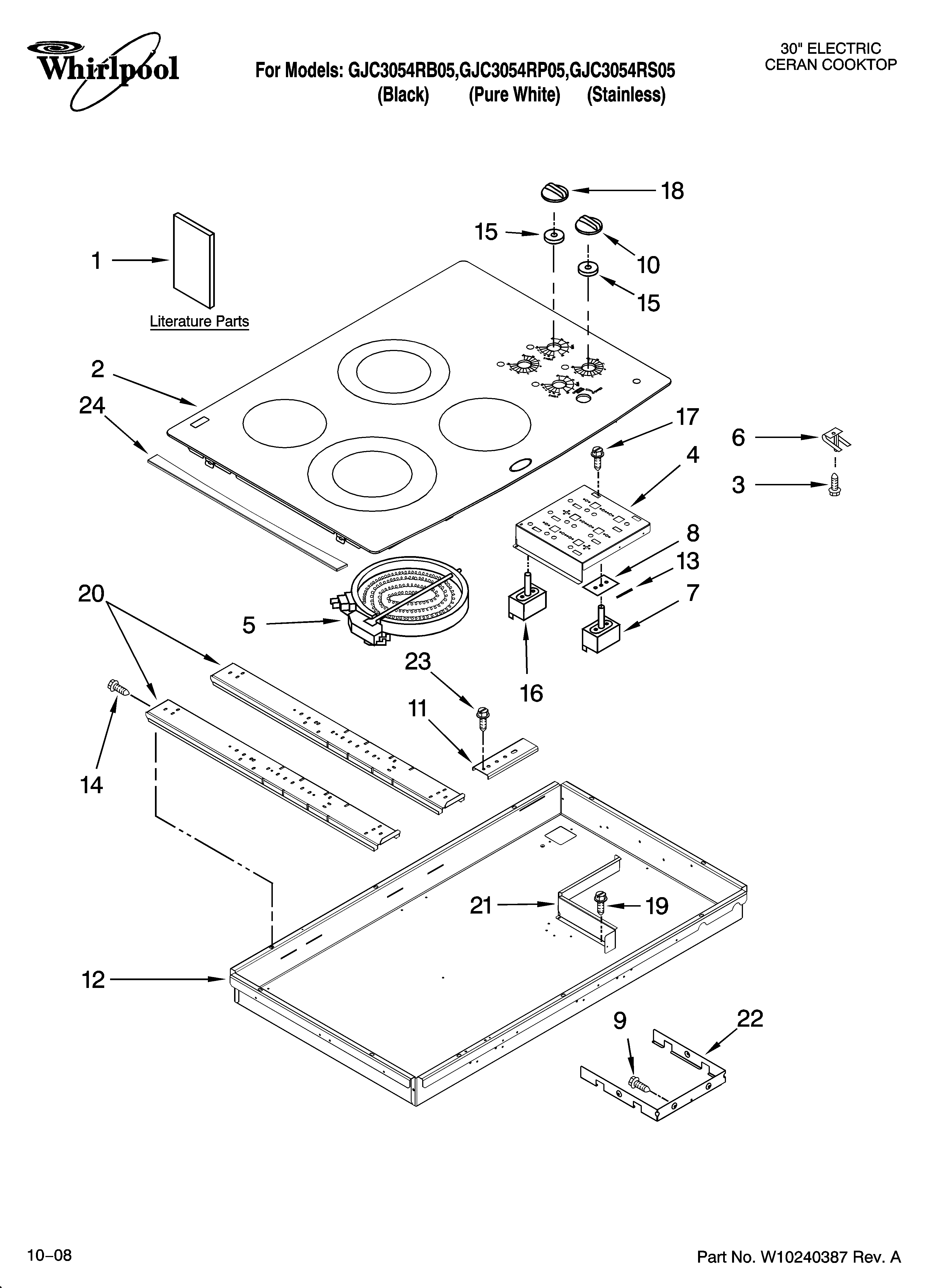 Cooktop parts, optional parts