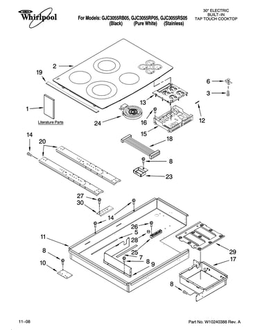 Cooktop parts, optional parts (not included)