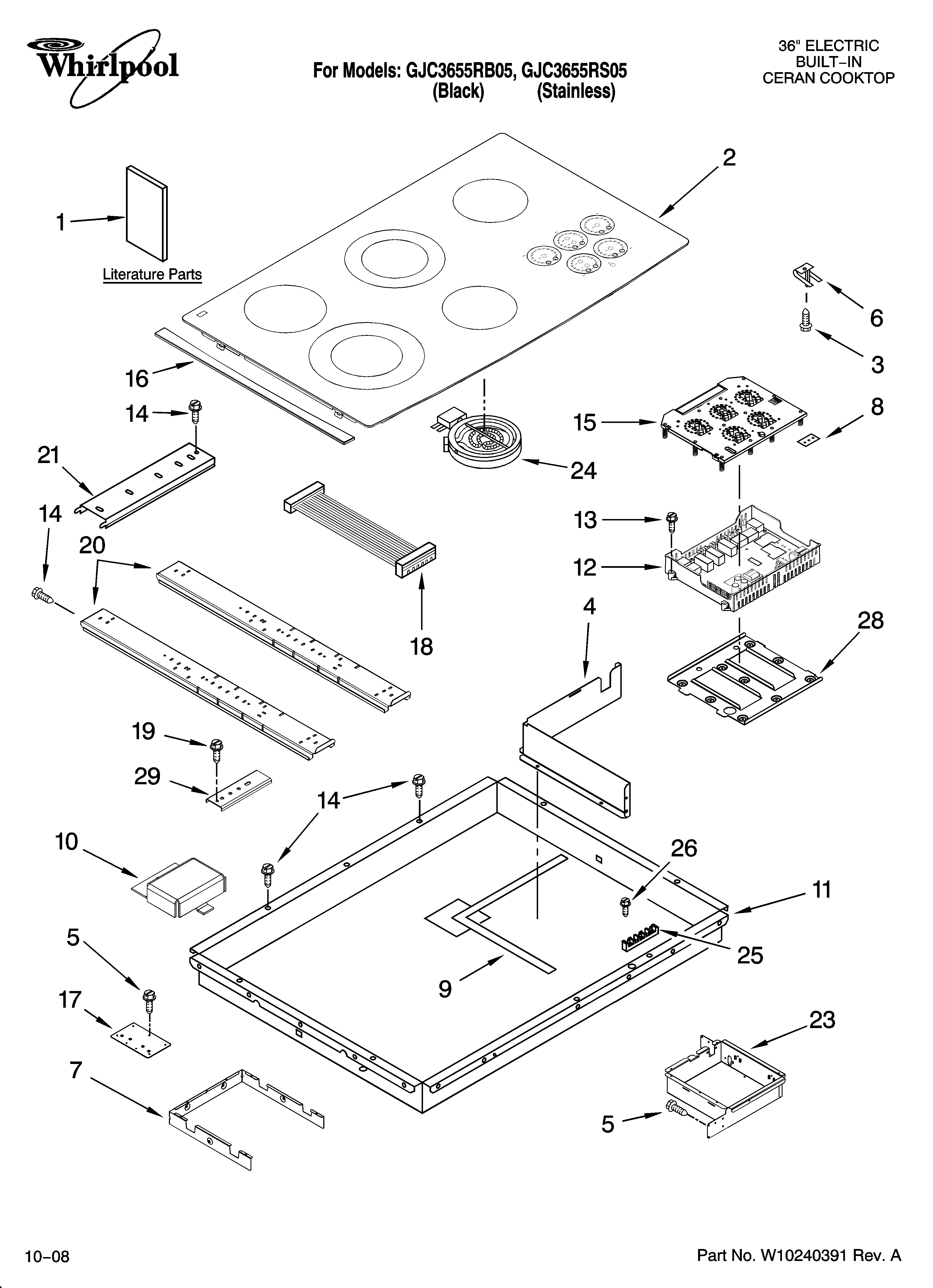 Cooktop parts, optional parts