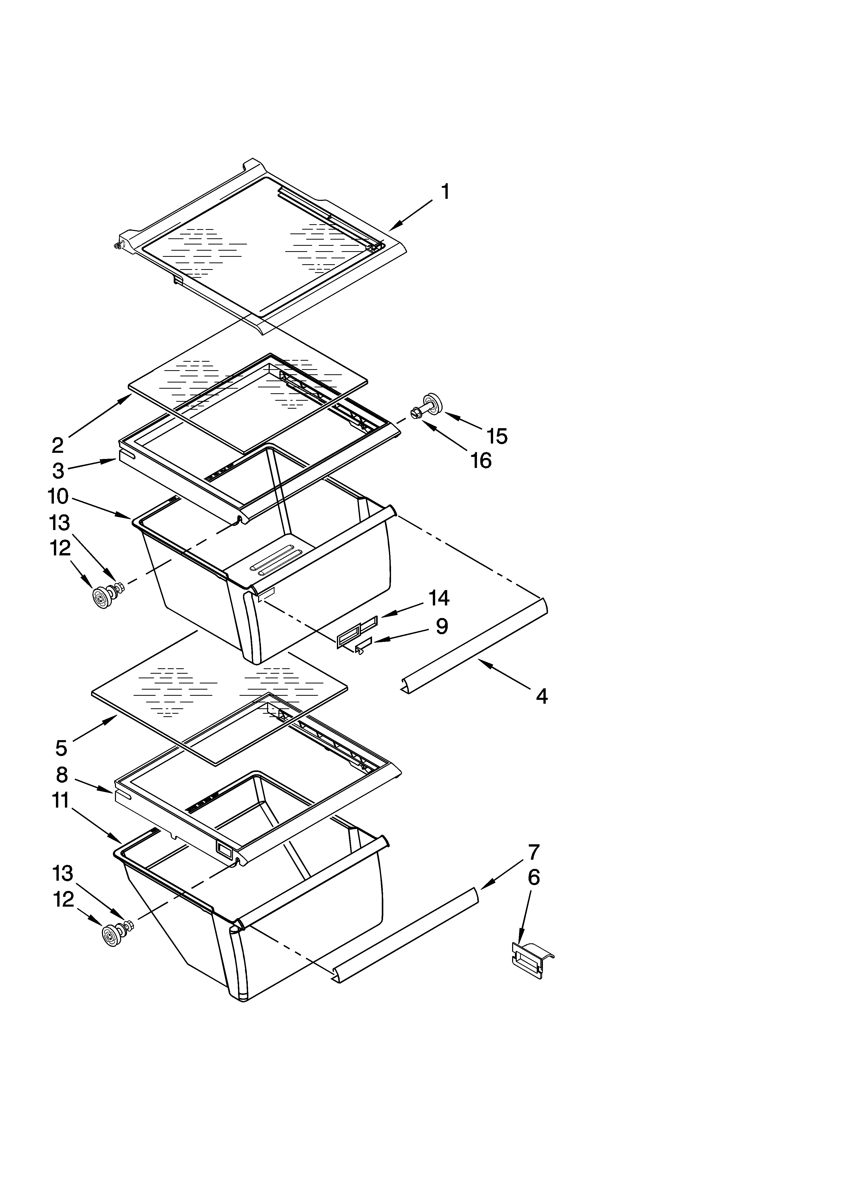 Refrigerator shelf parts