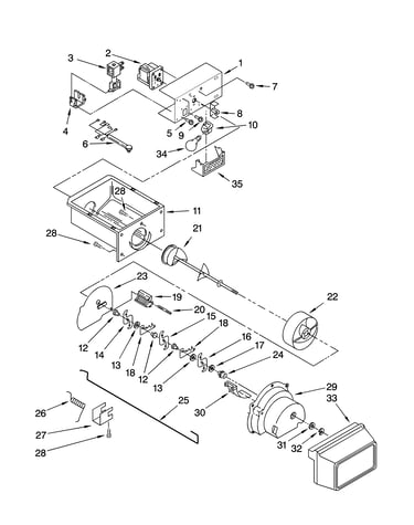 Motor and ice container parts