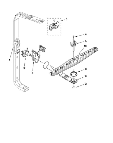 Upper wash and rinse parts
