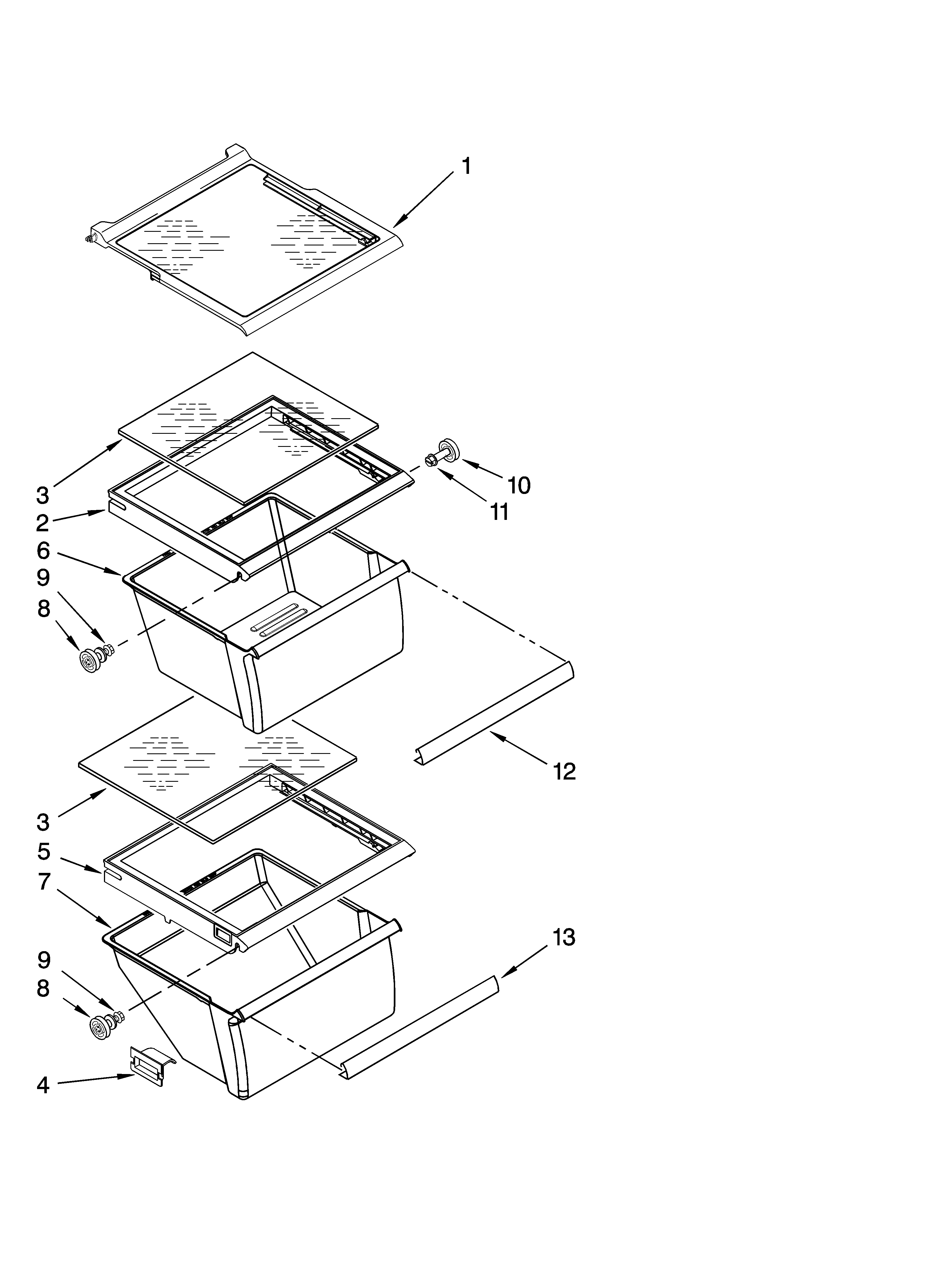 Refrigerator shelf parts