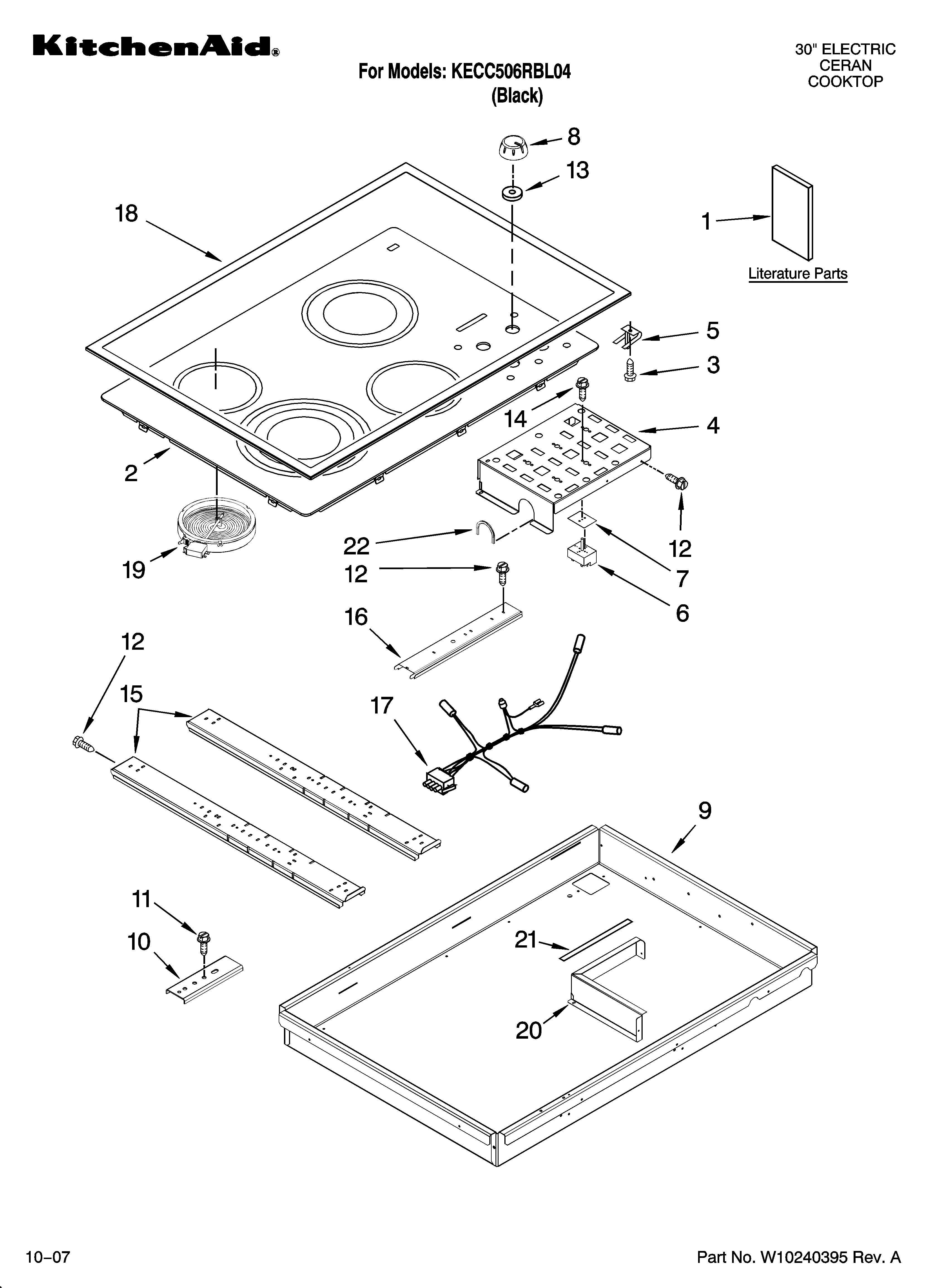 Cooktop parts, optional parts