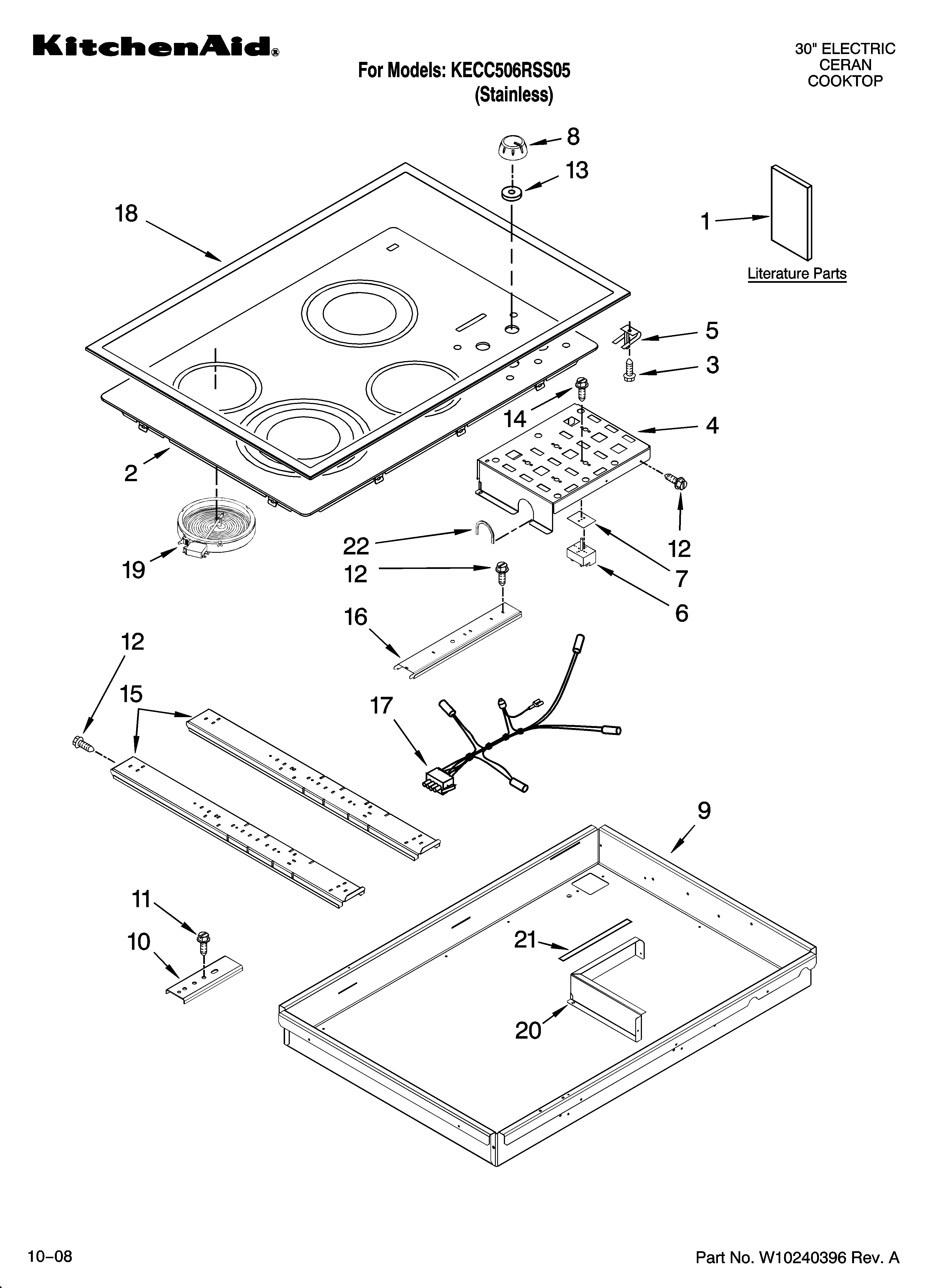 Cooktop parts, optional parts