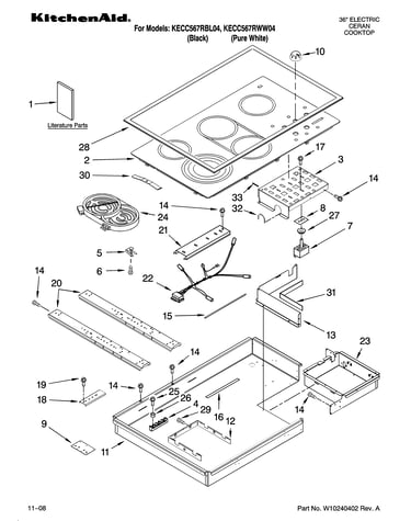 Cooktop parts, optional parts