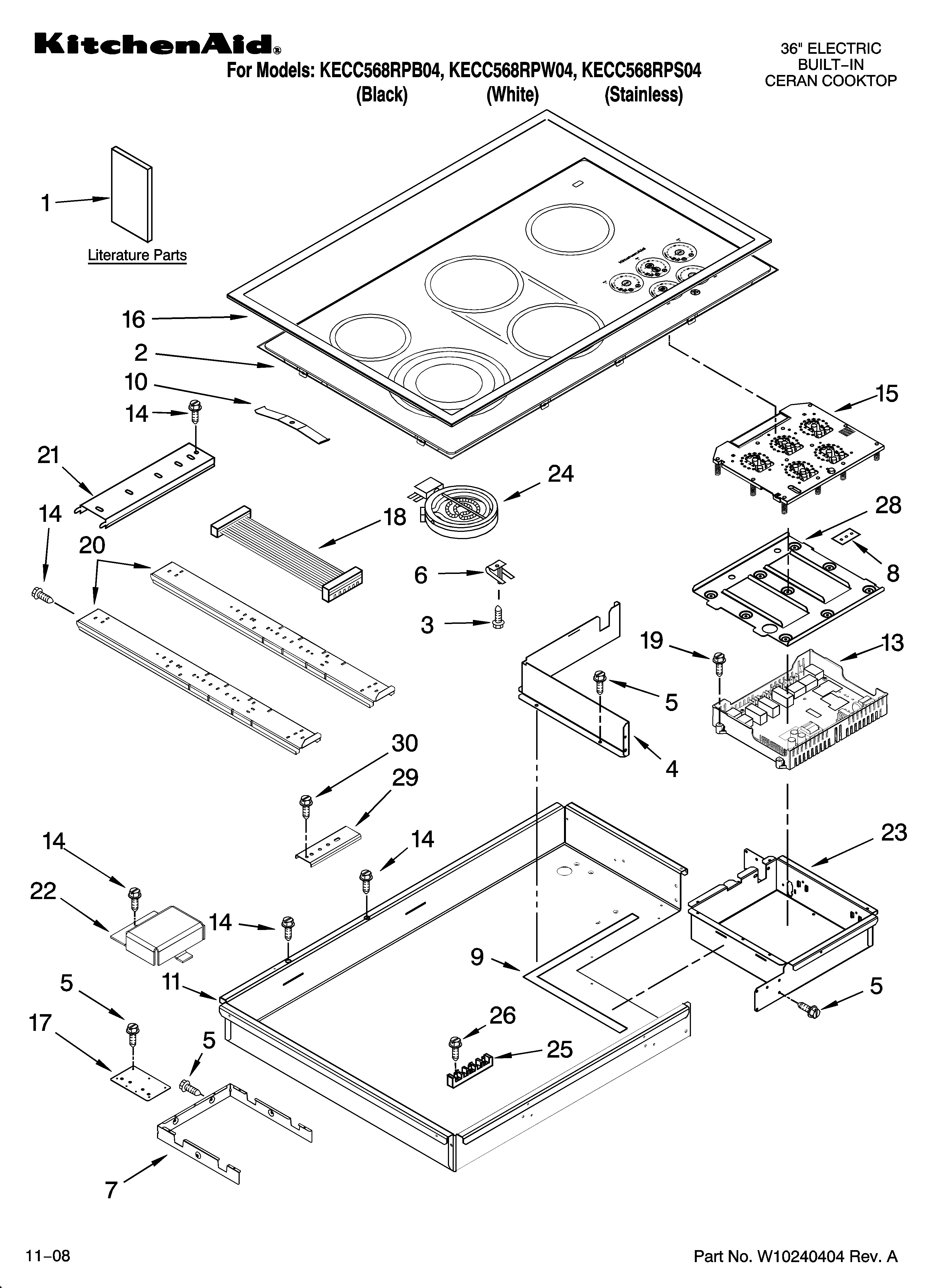 Cooktop parts, optional parts