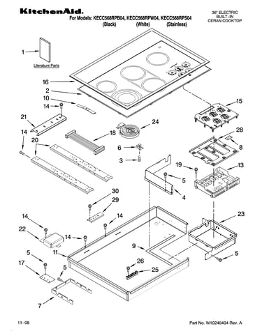 Cooktop parts, optional parts