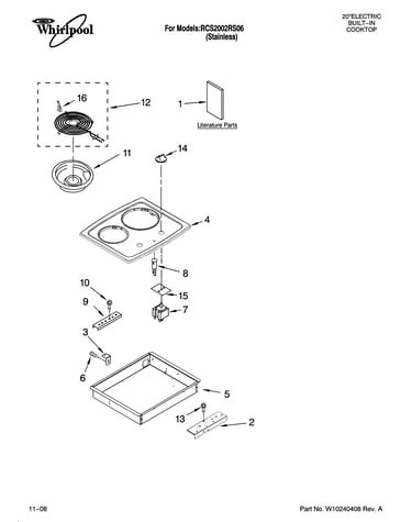 Cooktop parts, optional parts