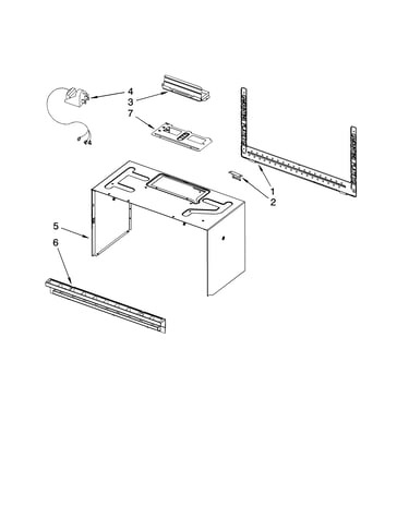 Cabinet and installation parts