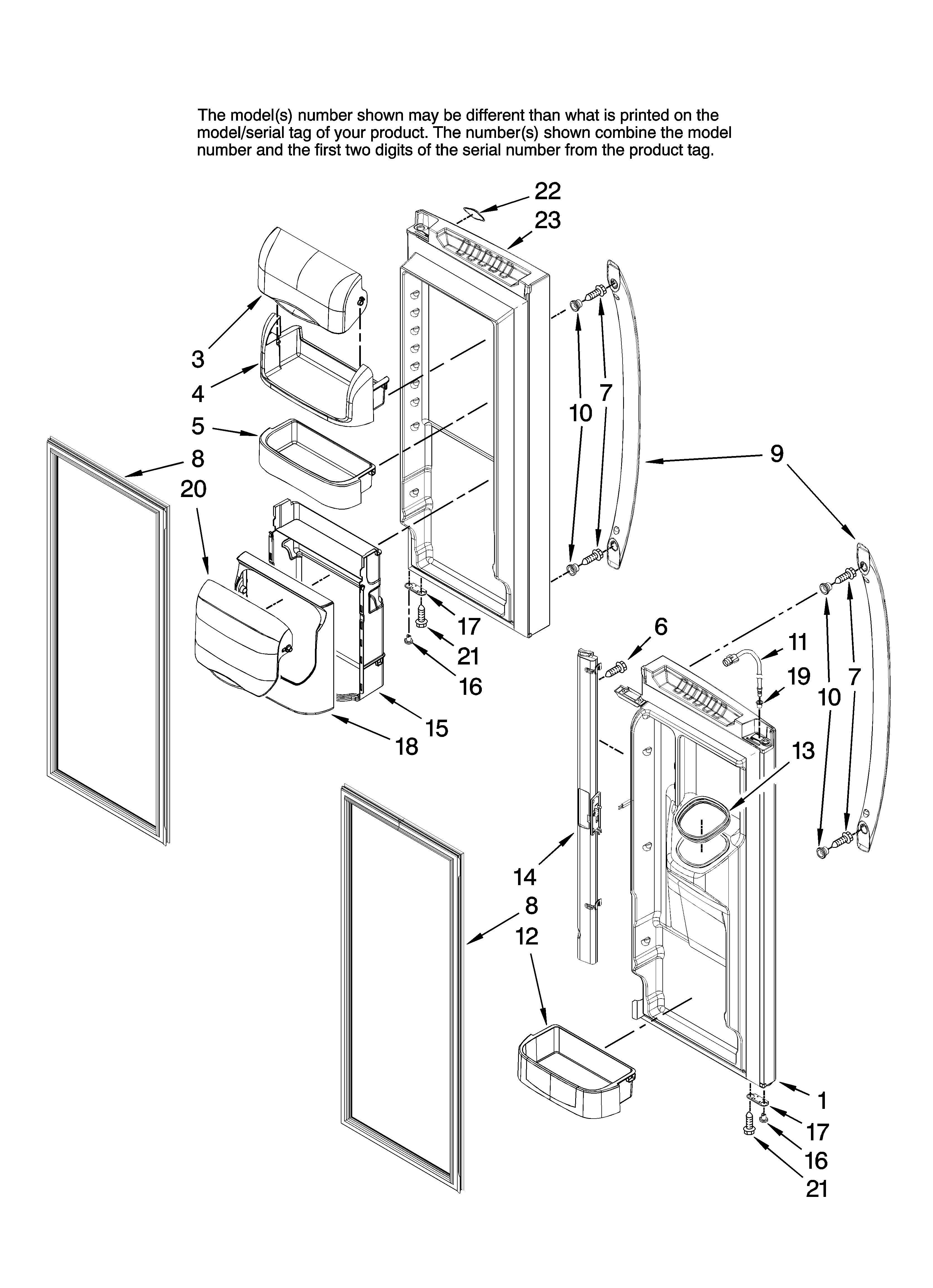 Refrigerator door parts