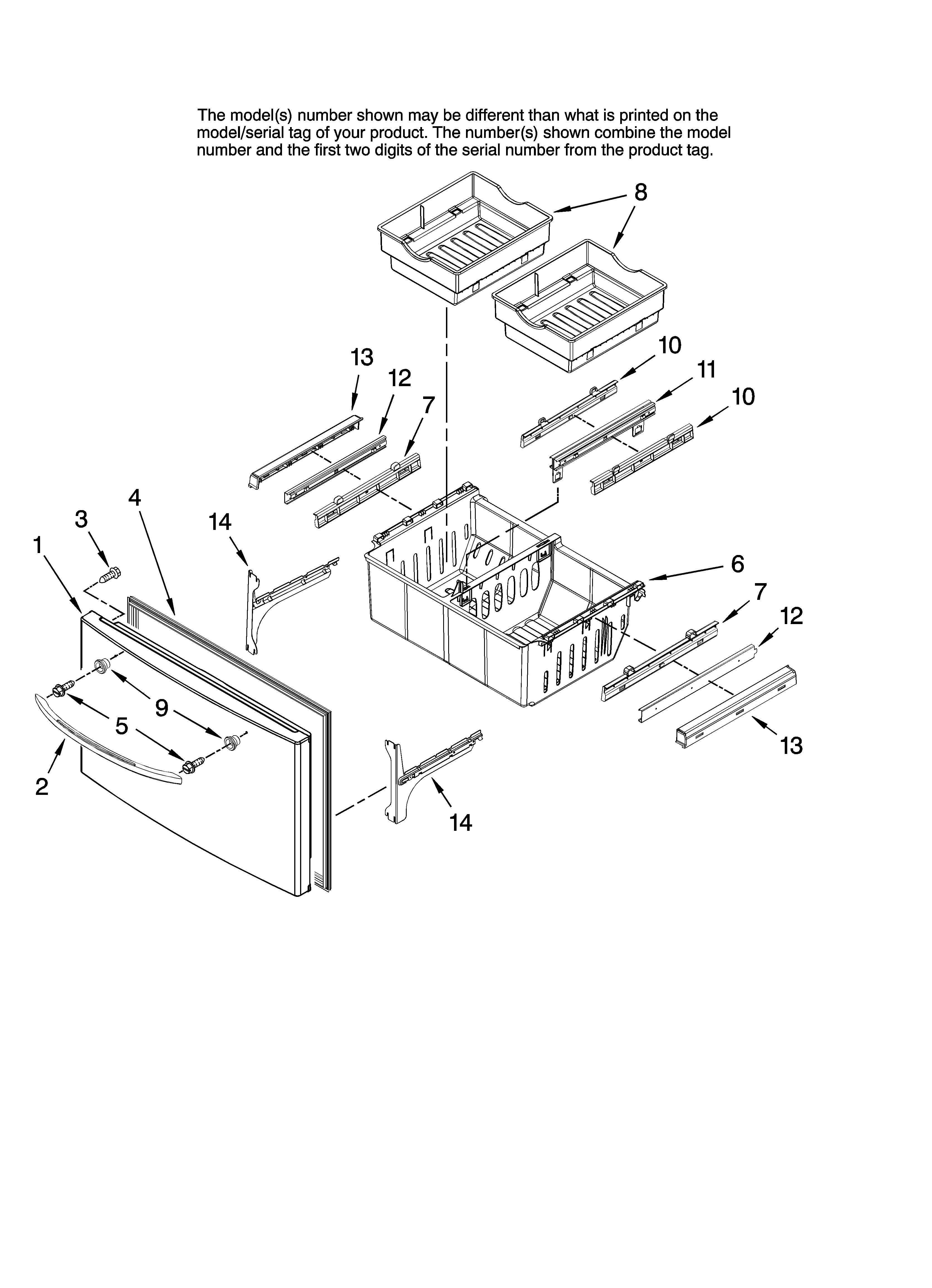 Freezer door parts