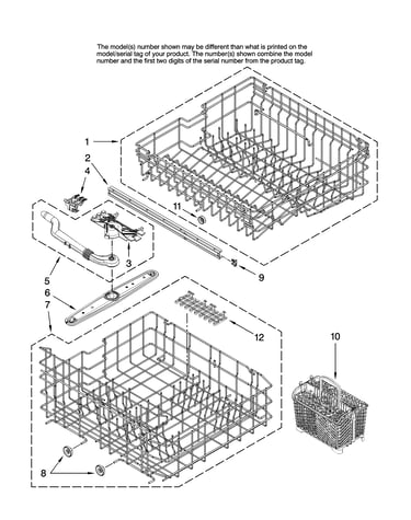 Upper and lower rack parts