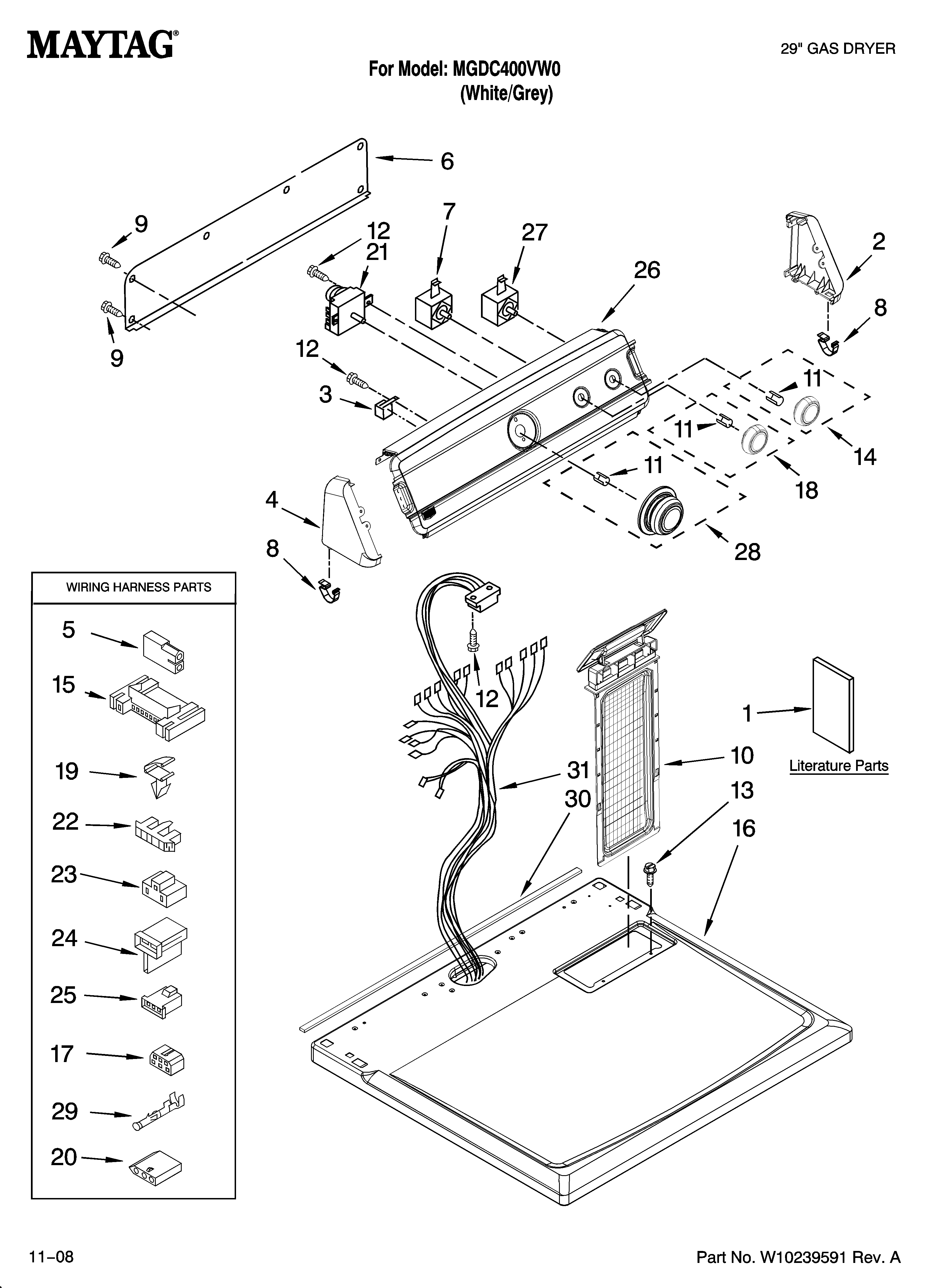 Top and console parts