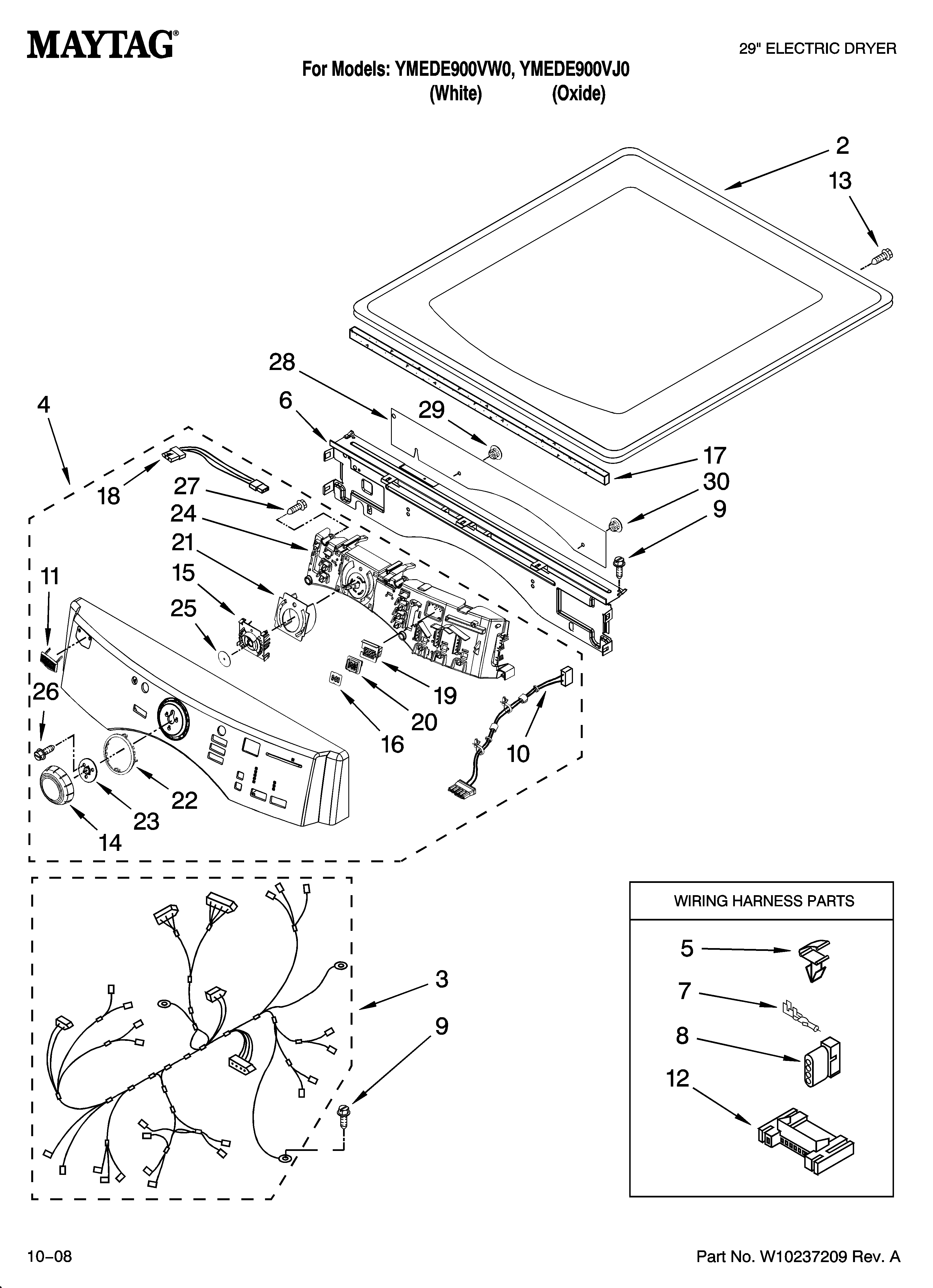 Top and console parts