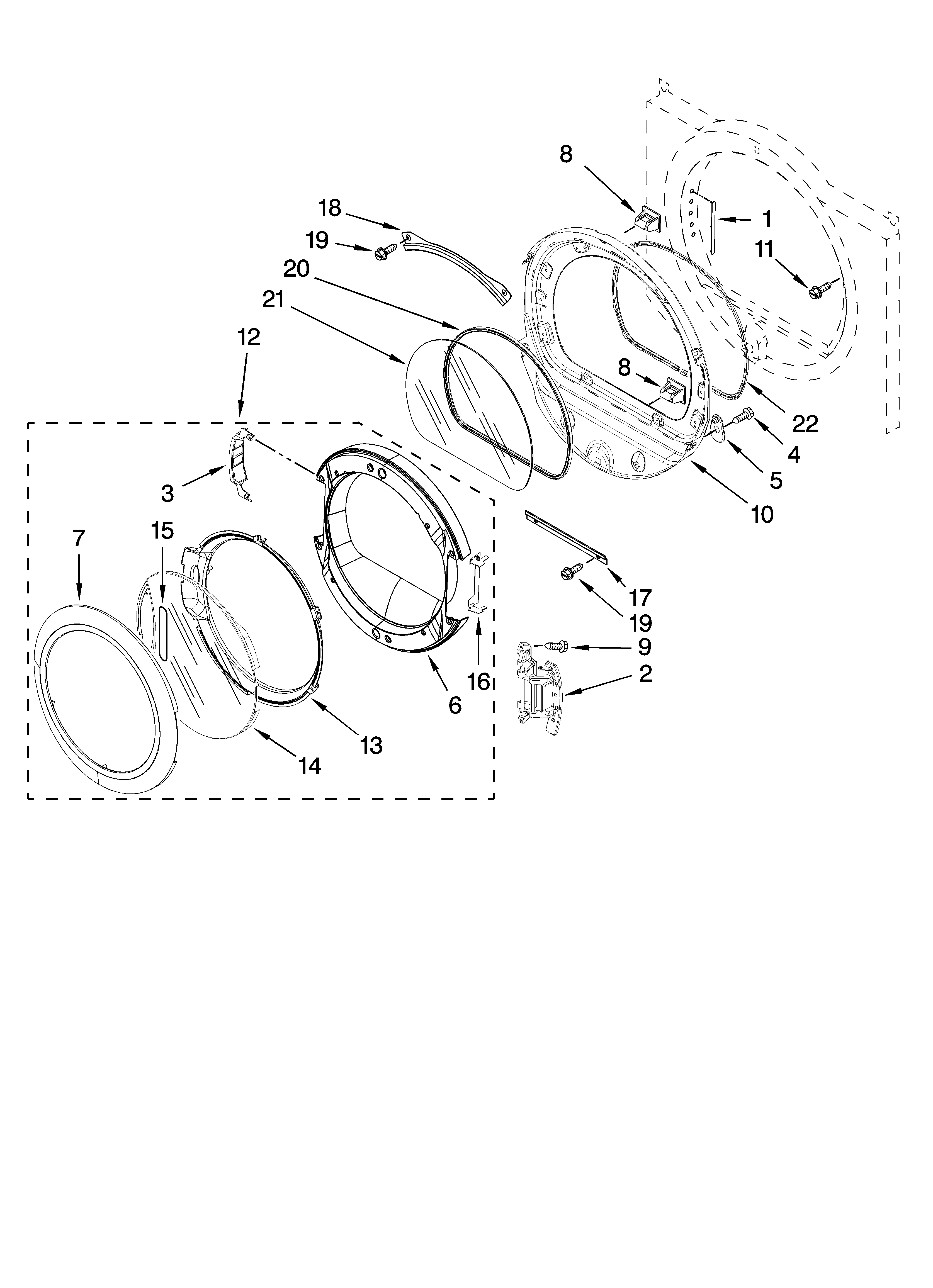 Door parts, optional parts (not included)