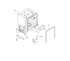 Whirlpool DU1300XTVT0 tub and frame parts diagram
