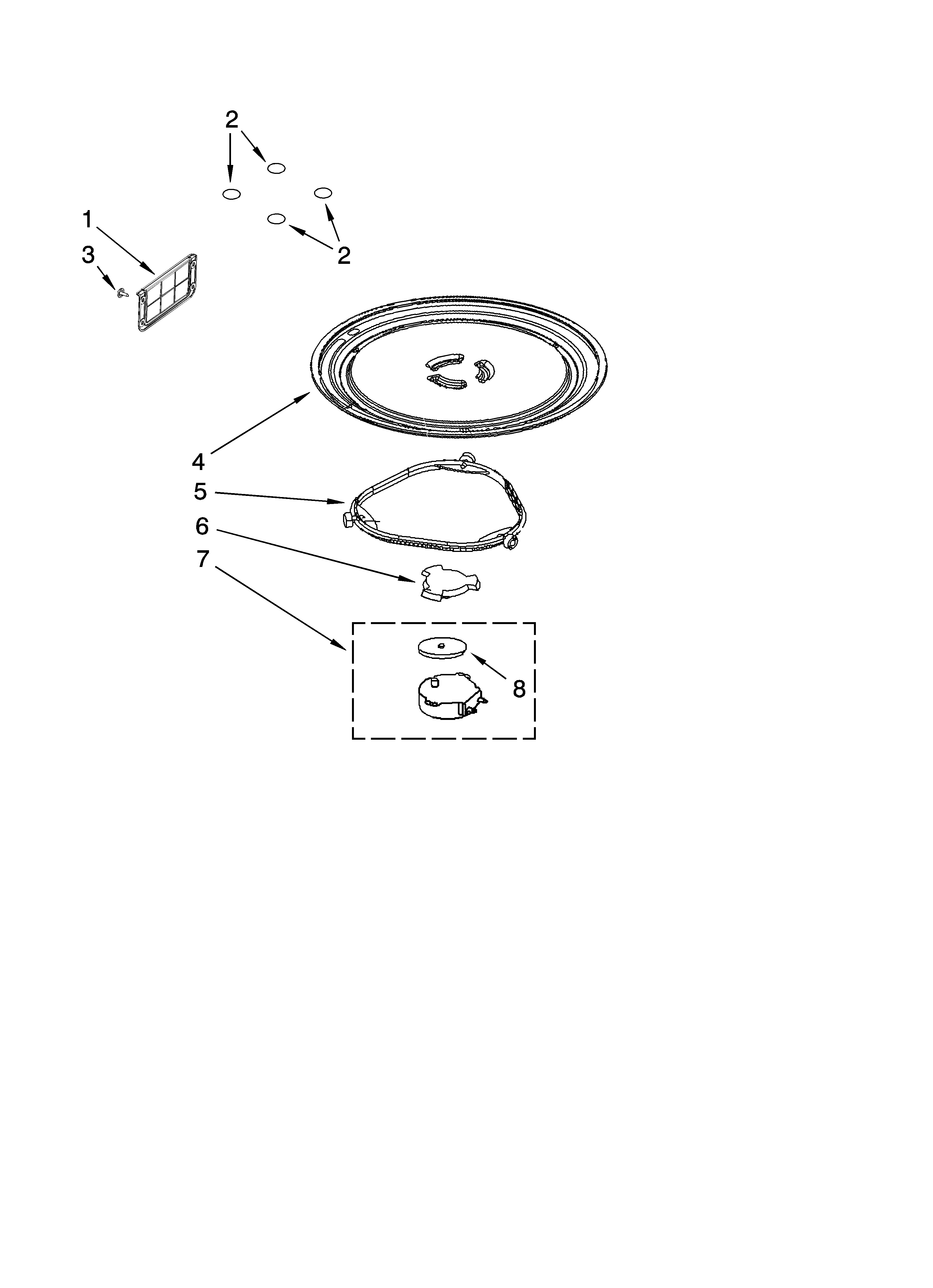 Magnetron and turntable parts