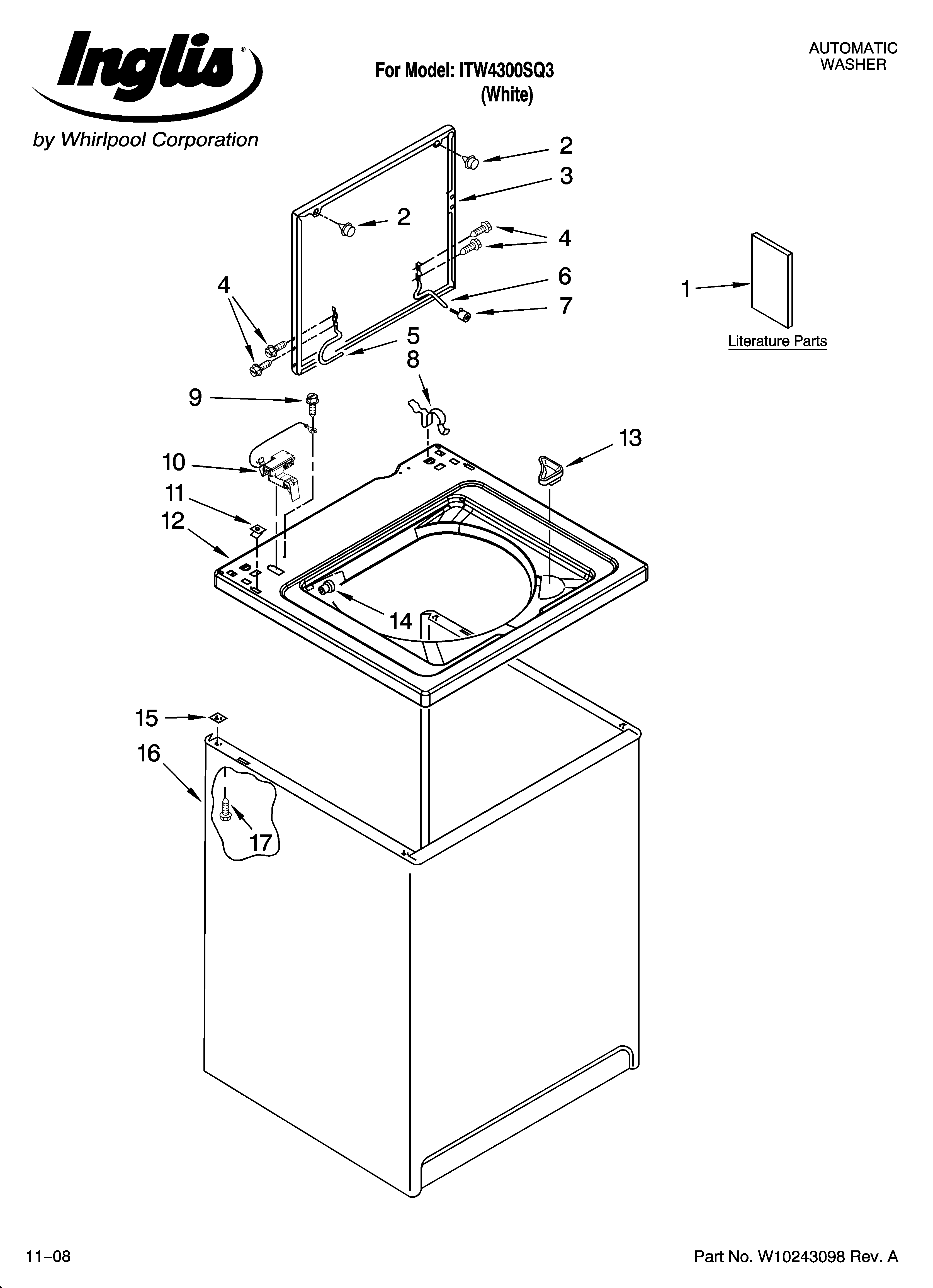 Top and cabinet parts