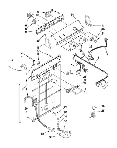 Controls and rear panel parts
