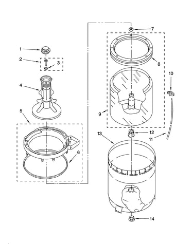 Agitator, basket and tub parts