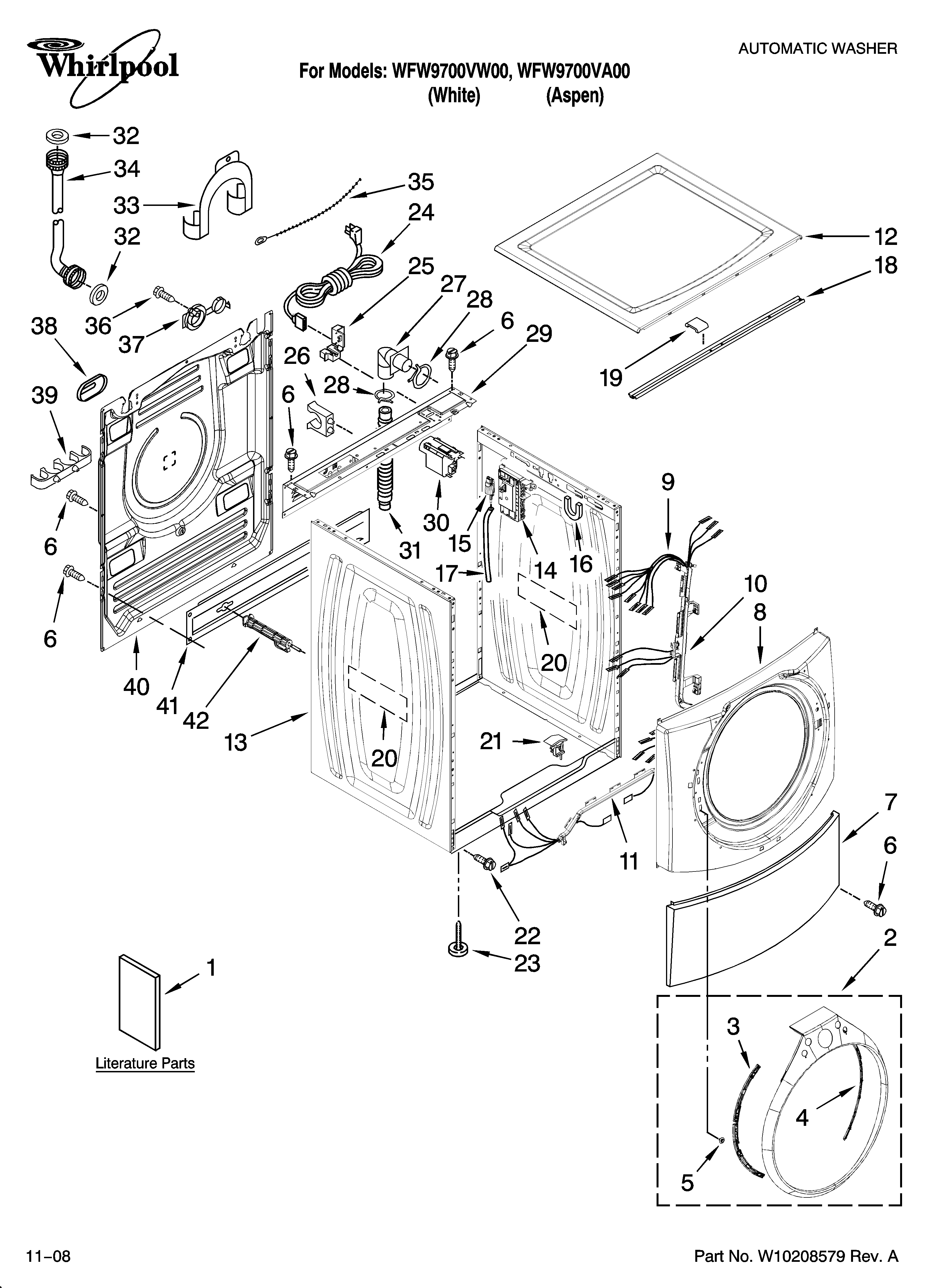 Top and cabinet parts