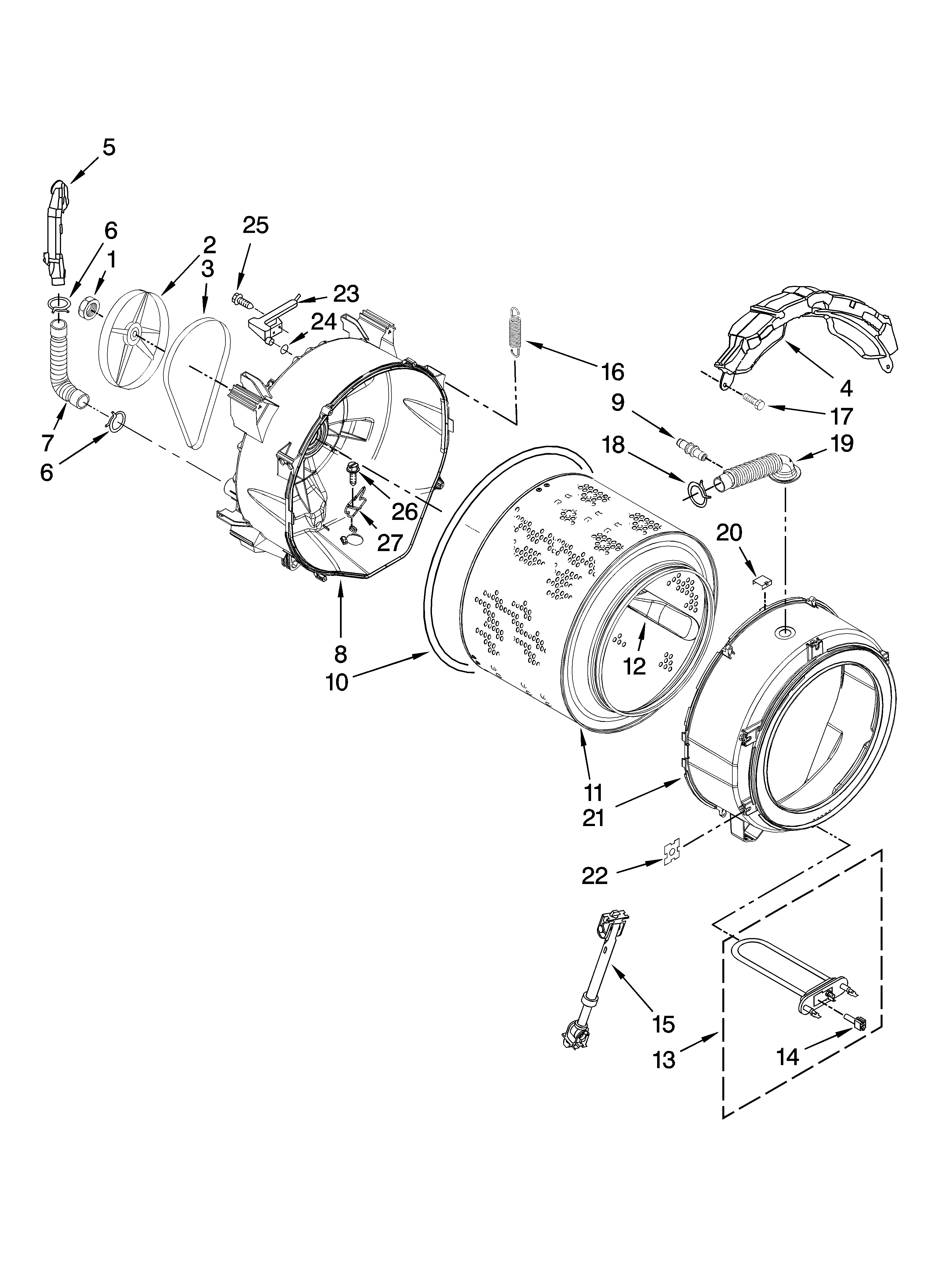 Tub and basket parts