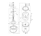 Whirlpool WTW5300VW2 agitator, basket and tub parts diagram