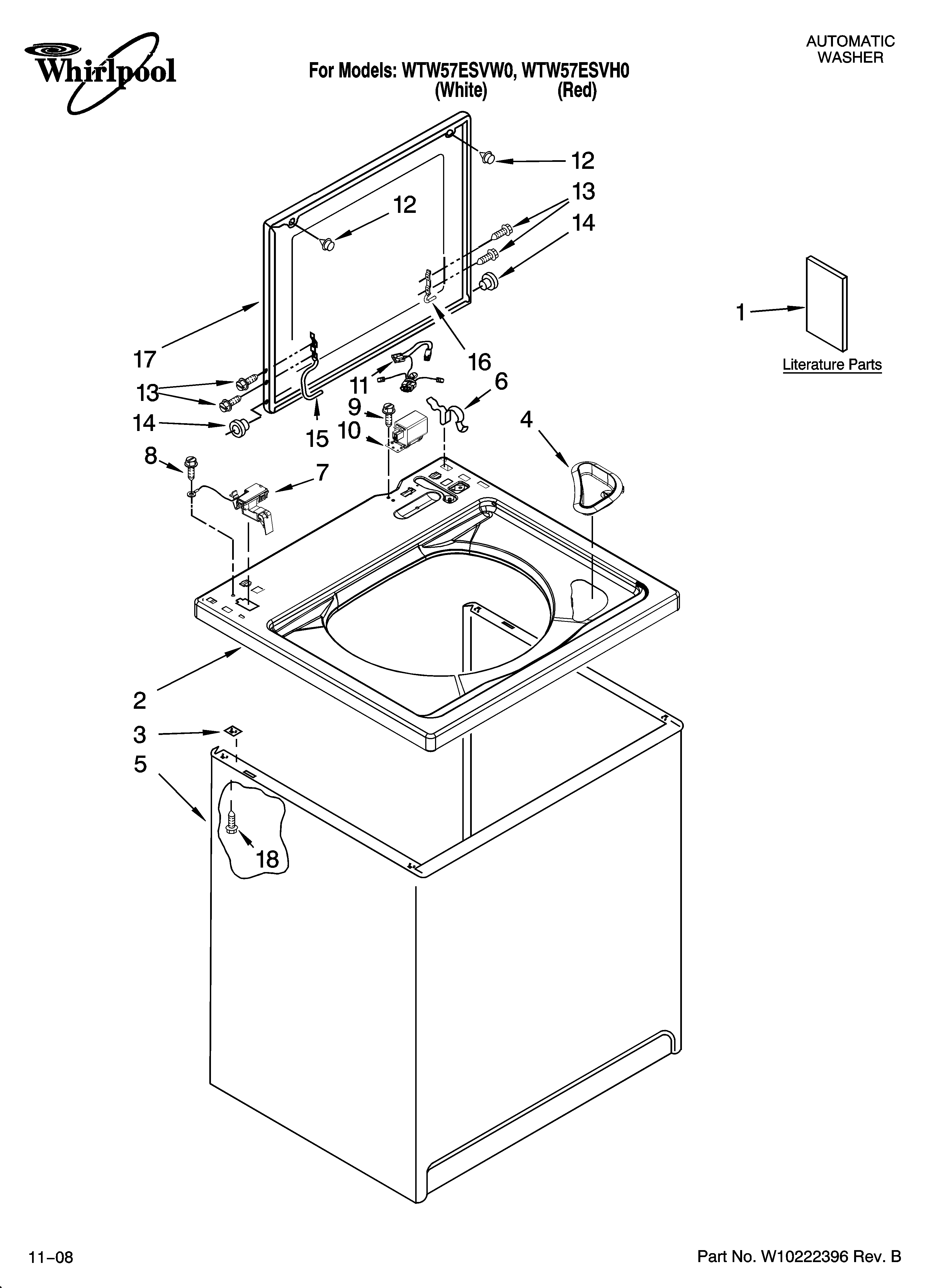 Top and cabinet parts