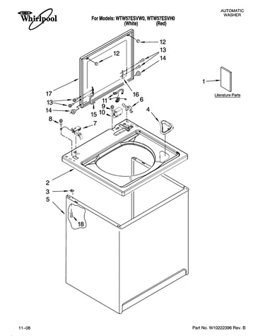 Top and cabinet parts